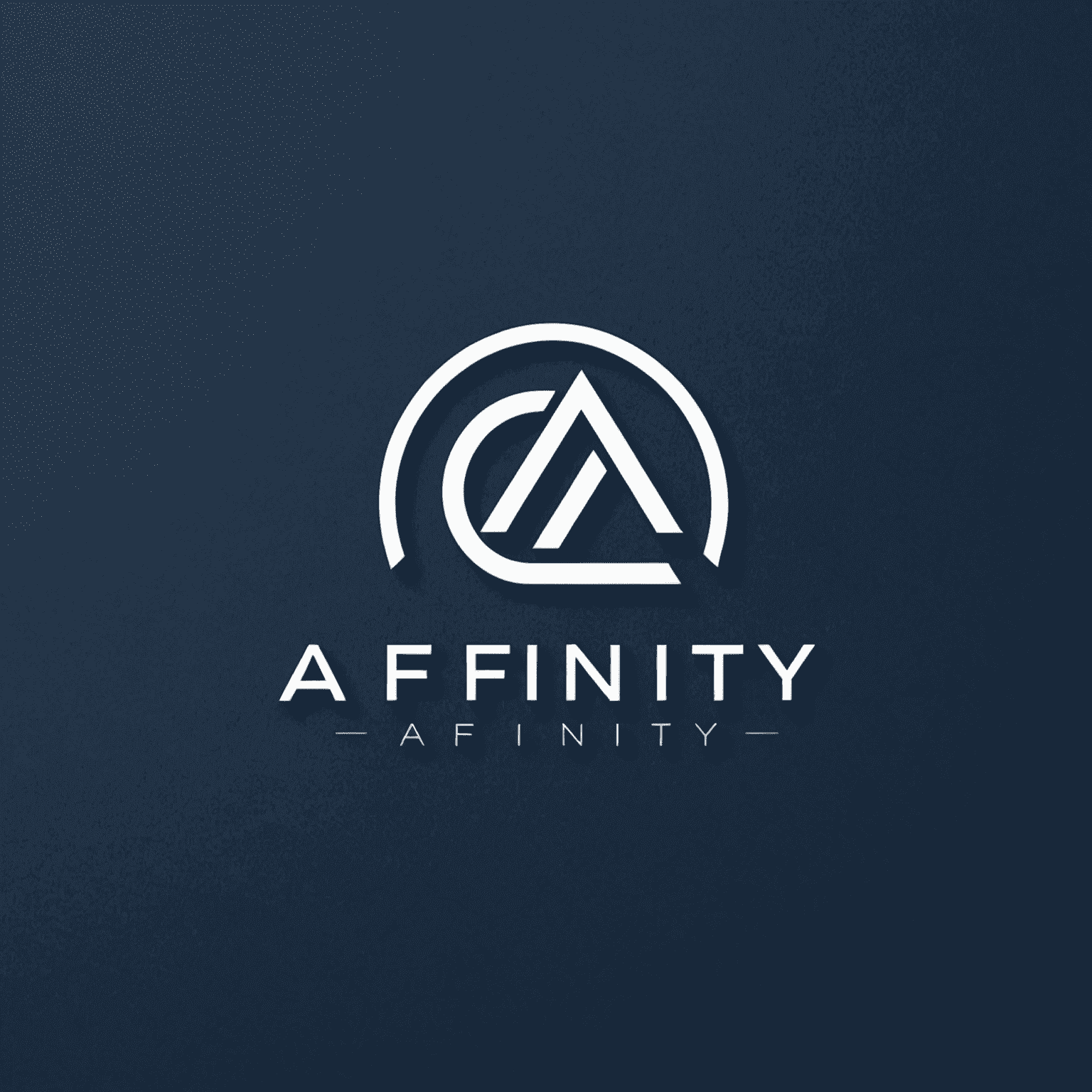 Affinity logo - A modern, sleek design featuring the company name in white on a deep blue background